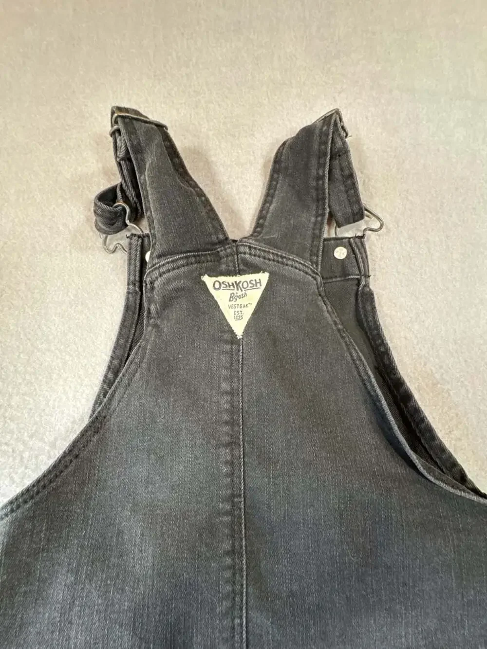 OshKosh B'gosh Girls Black Denim Overall Jumper Dress